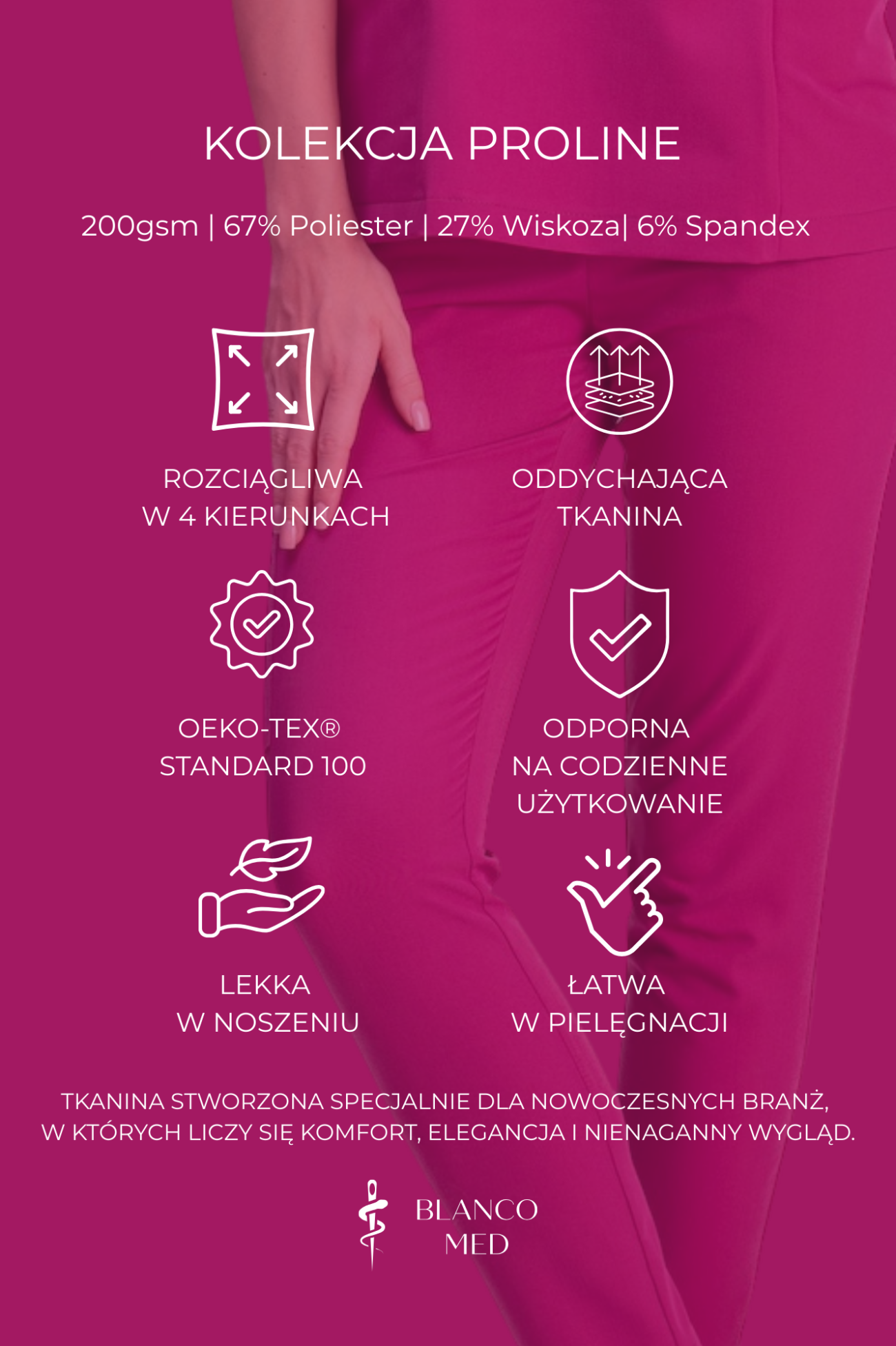 16 bluza medyczna damska clever proline biały crystal white