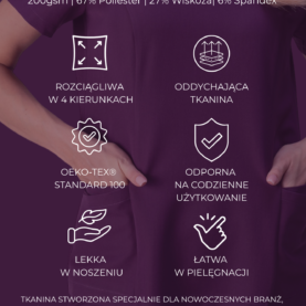 bluza medyczna damska clever proline biały crystal white
