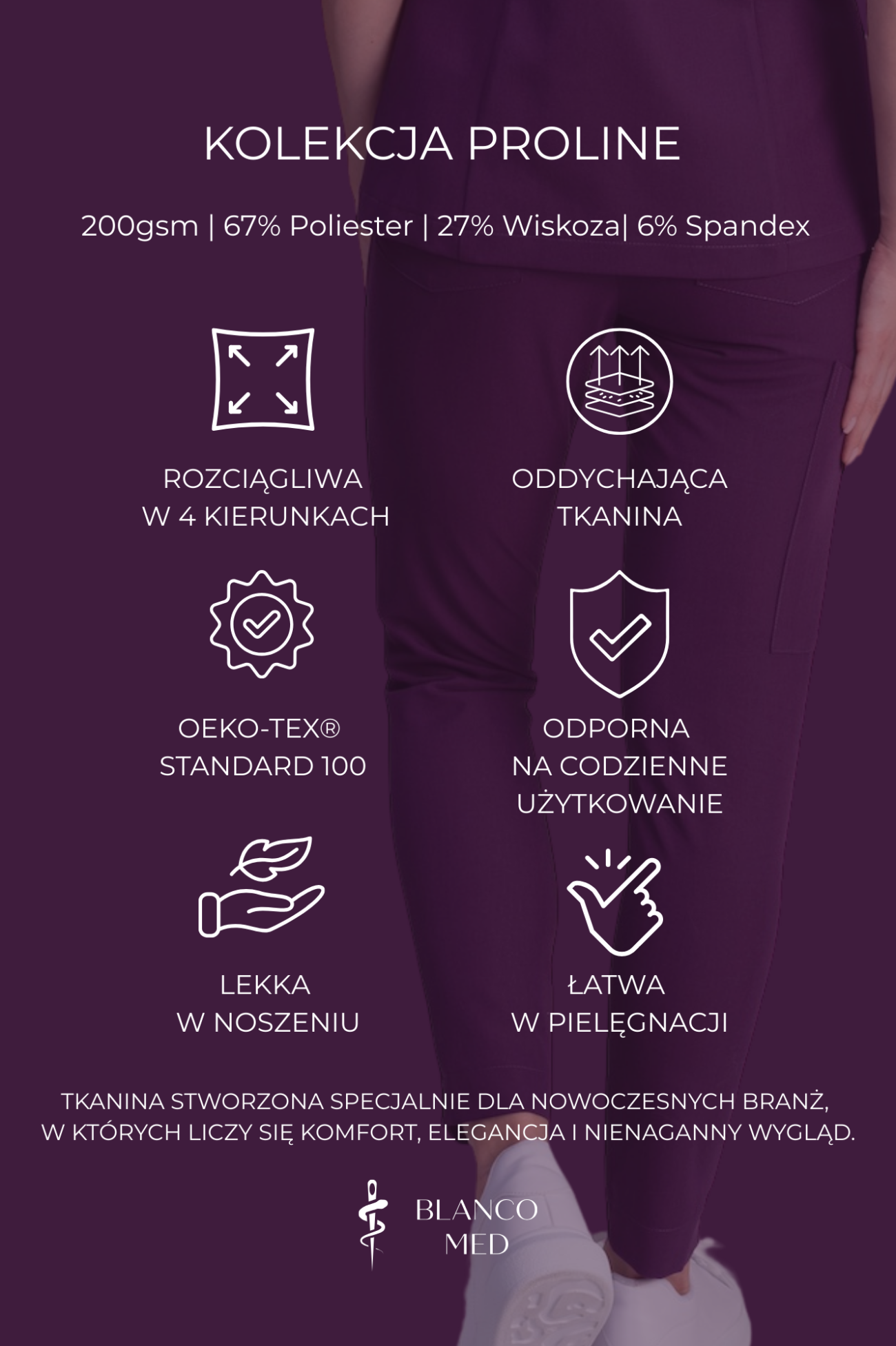 18 bluza medyczna damska clever proline biały crystal white