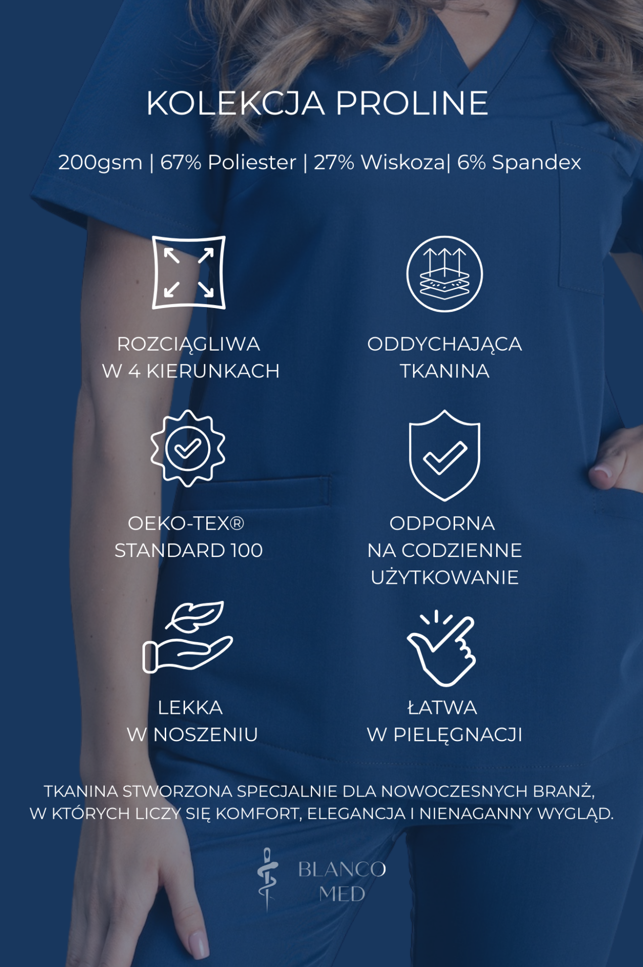 19 bluza medyczna damska clever proline biały crystal white