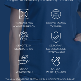 bluza medyczna damska clever proline biały crystal white