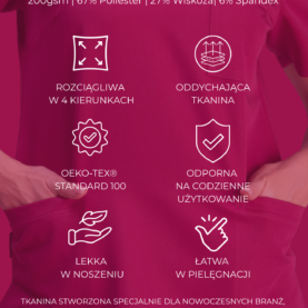bluza medyczna damska clever proline biały crystal white