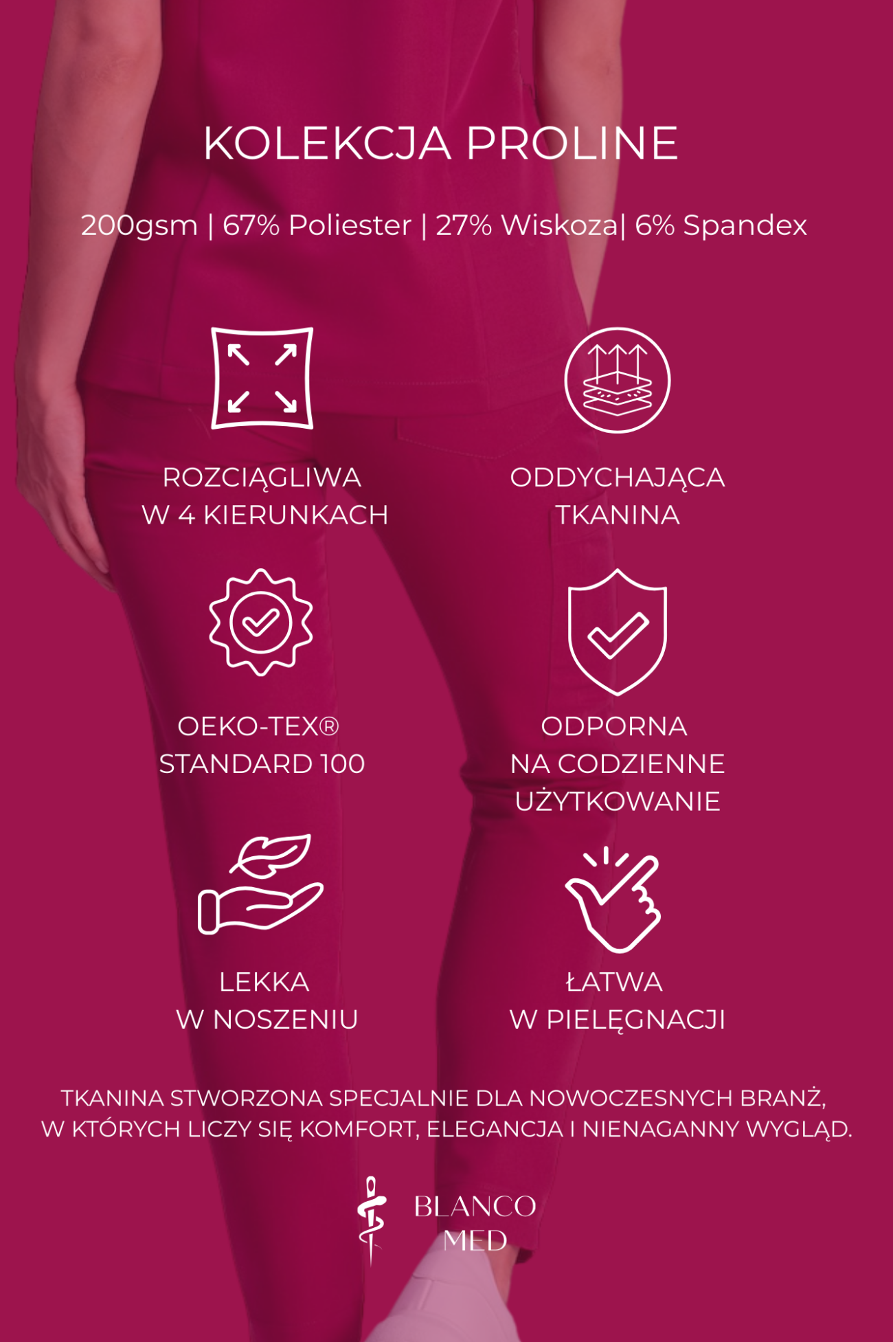 22 bluza medyczna damska clever proline biały crystal white