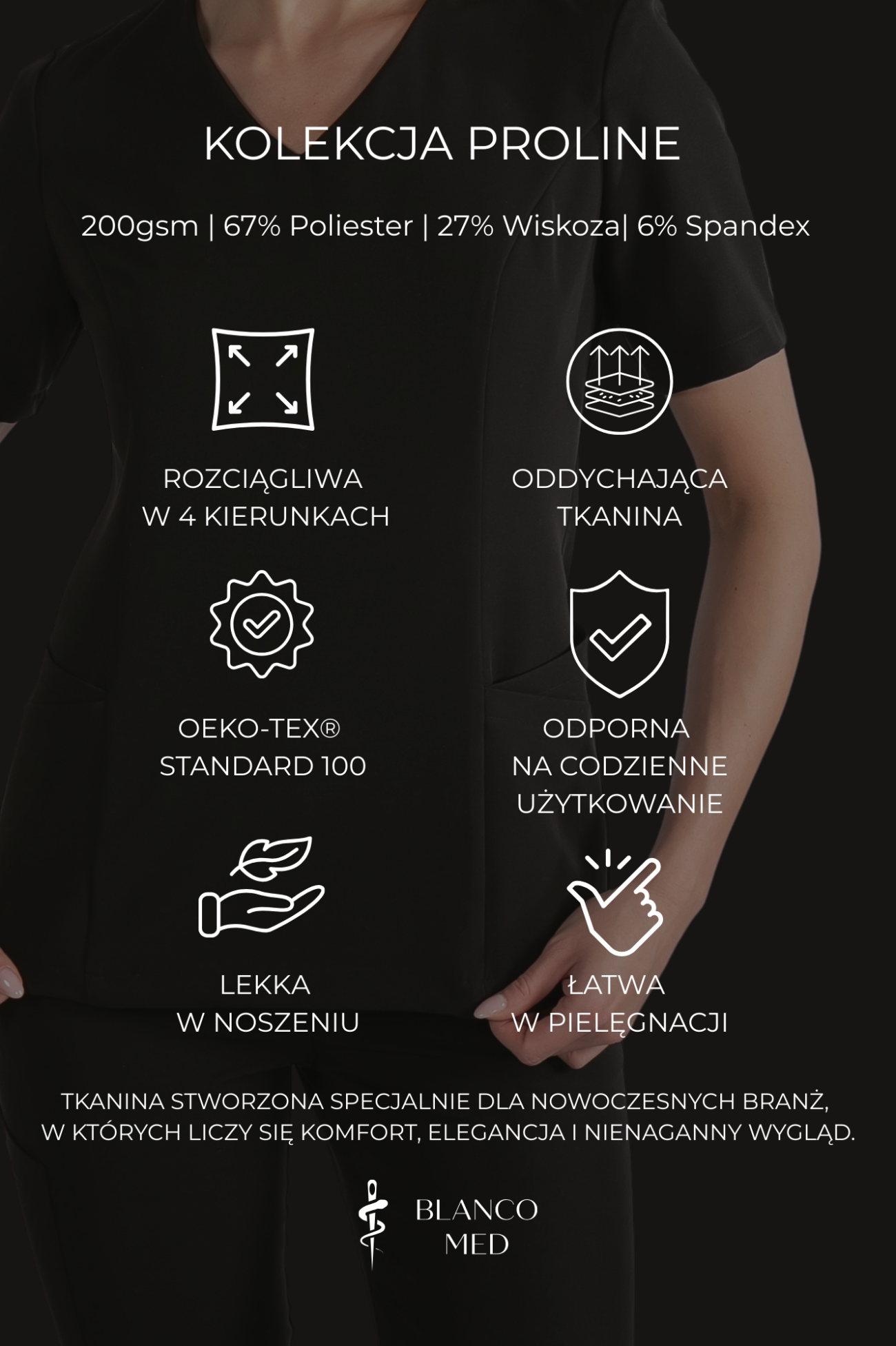 27 bluza medyczna damska clever proline biały crystal white