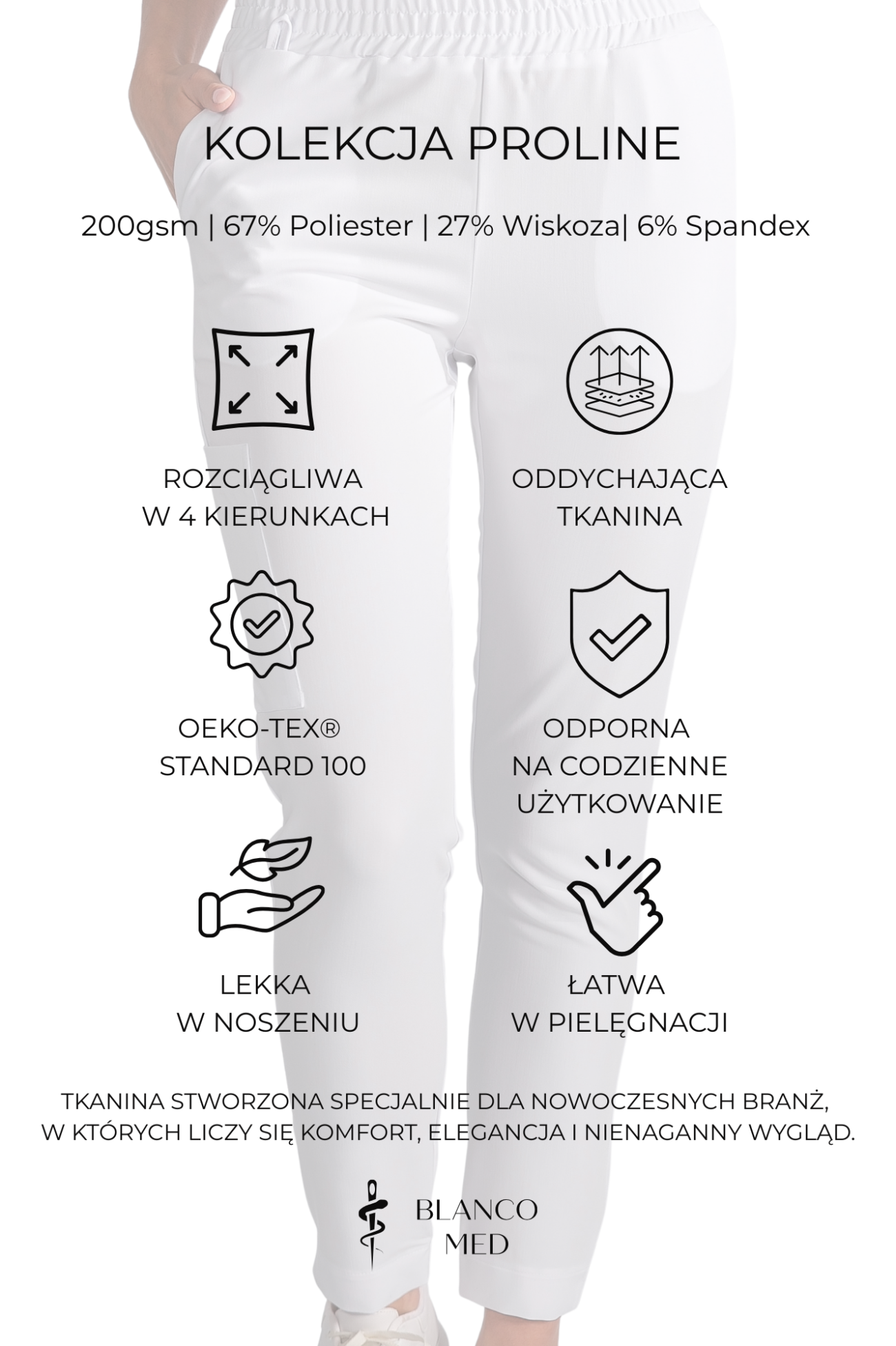 30 bluza medyczna damska clever proline biały crystal white