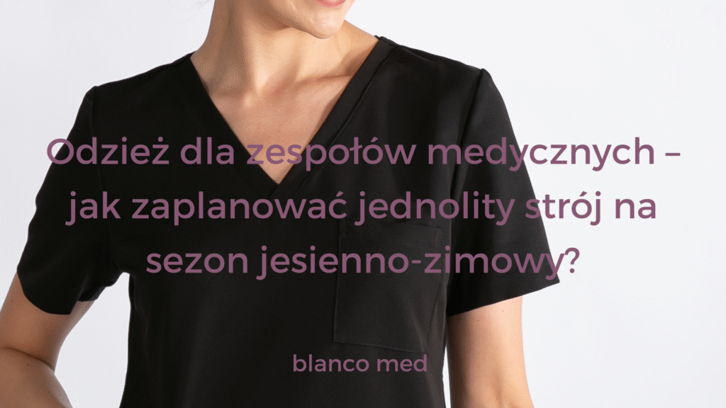 Lekarka w czarnym komplecie medycznym blanco med.