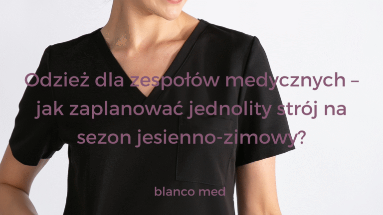 Lekarka w czarnym komplecie medycznym blanco med.
