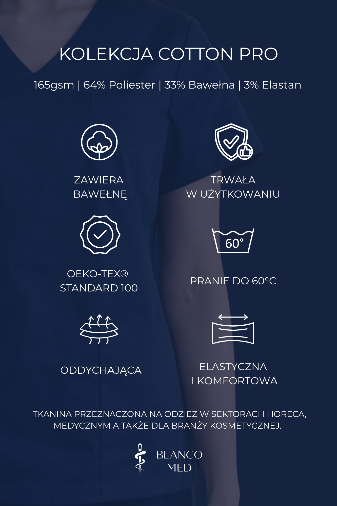 bluza medyczna damska classic cotton pro pudrowy róż