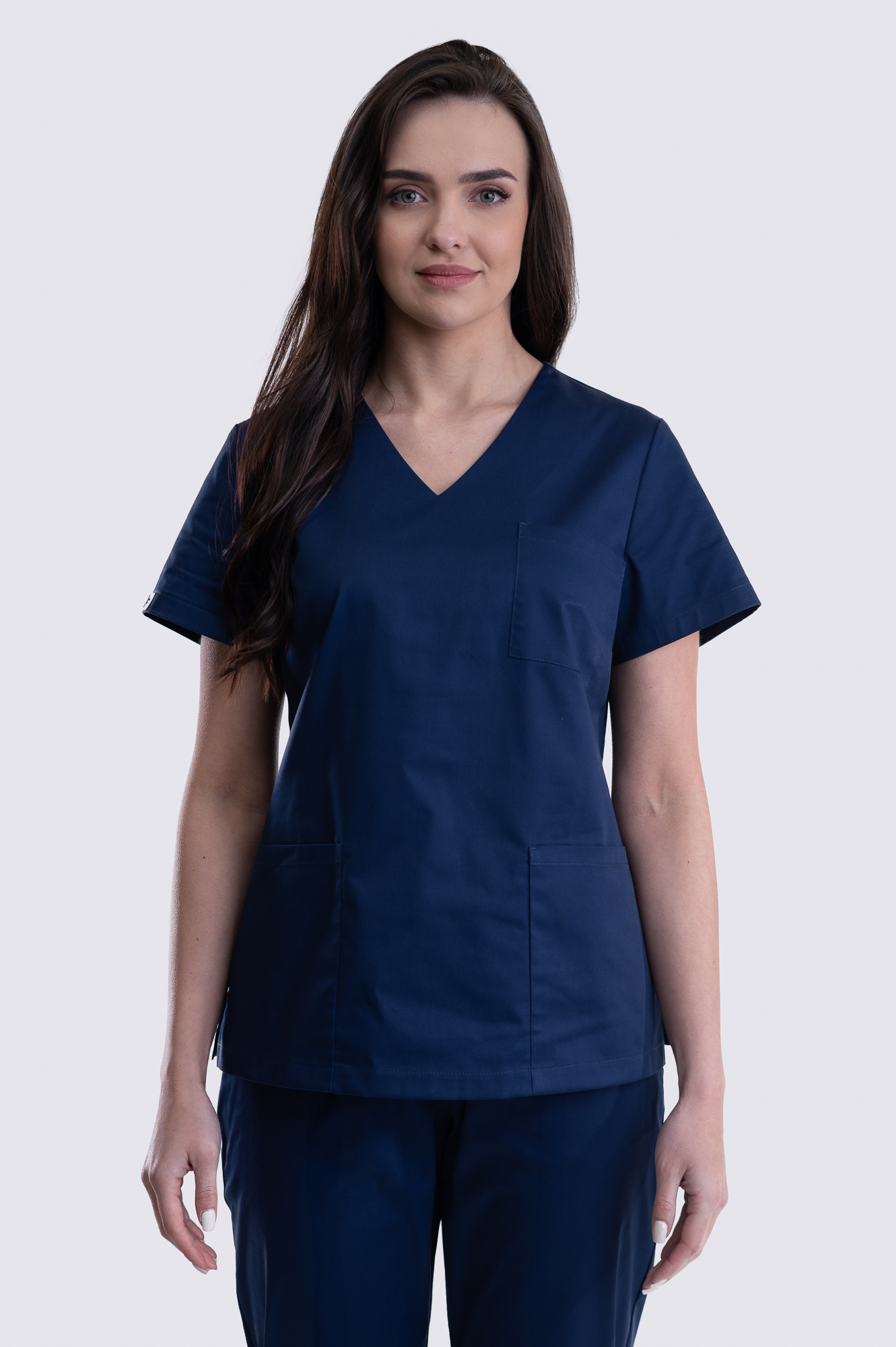 bluza medyczna damska classic cotton pro granatowa