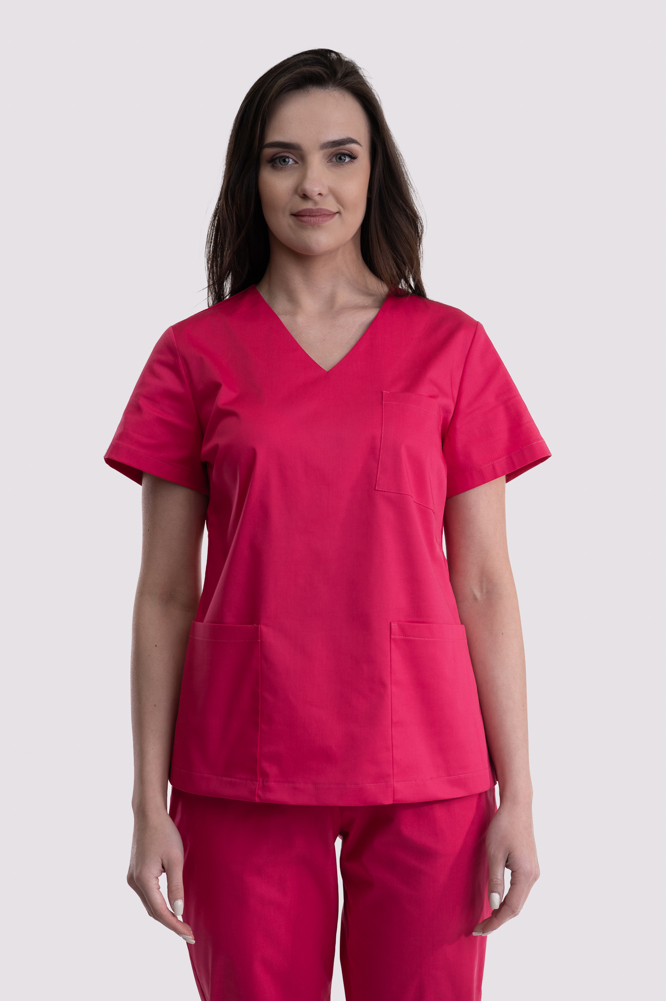 bluza medyczna damska classic cotton pro fuksja