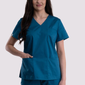 bluza medyczna damska classic cotton pro morski niebieski