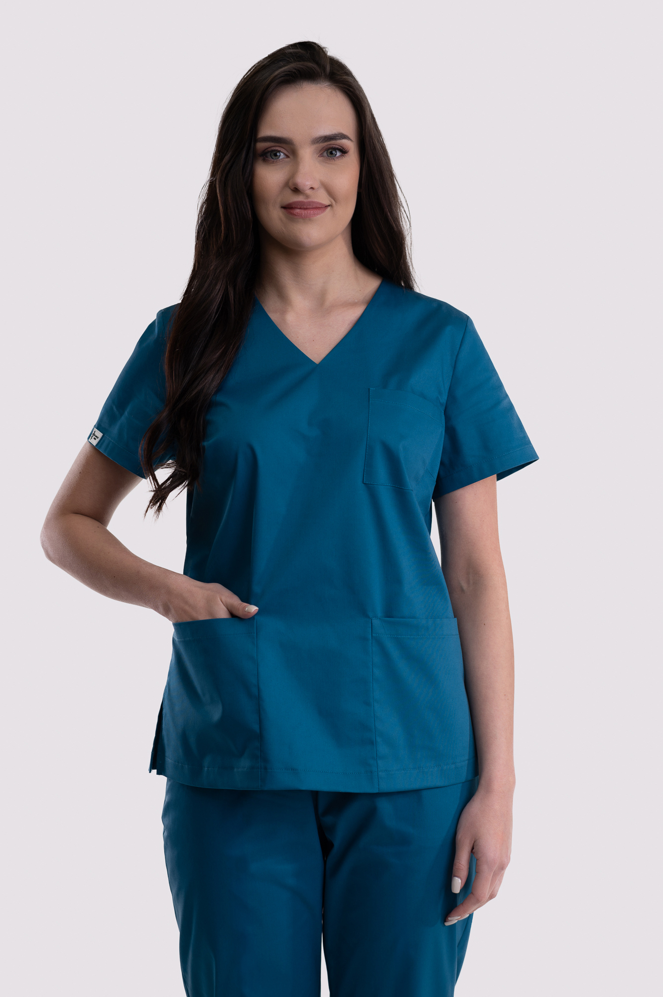 bluza medyczna damska classic cotton pro morski niebieski