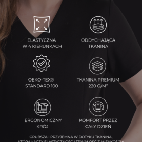 bluza medyczna damska clever comfort premium różowa