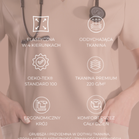 bluza medyczna damska clever comfort premium różowa