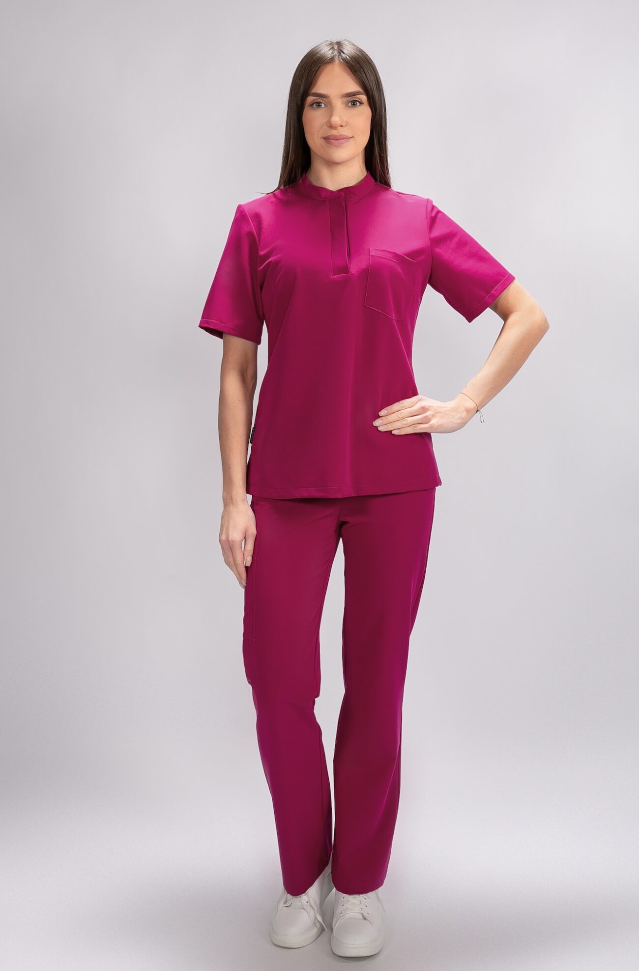 BT1A0103 tunika medyczna damska flexcare magenta dark hibiscus