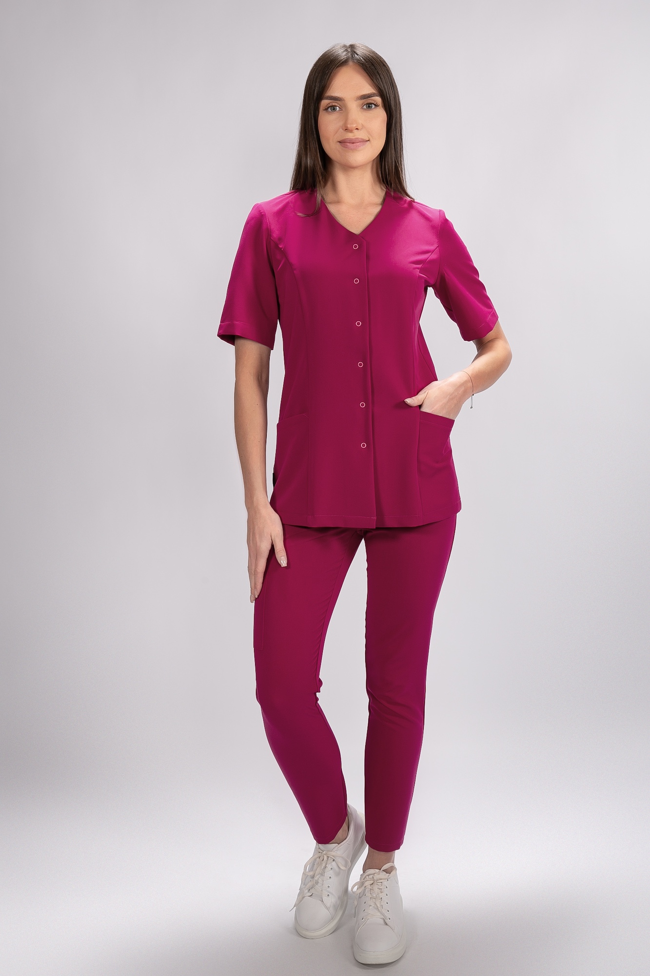 tunika medyczna damska flexcare magenta dark hibiscus