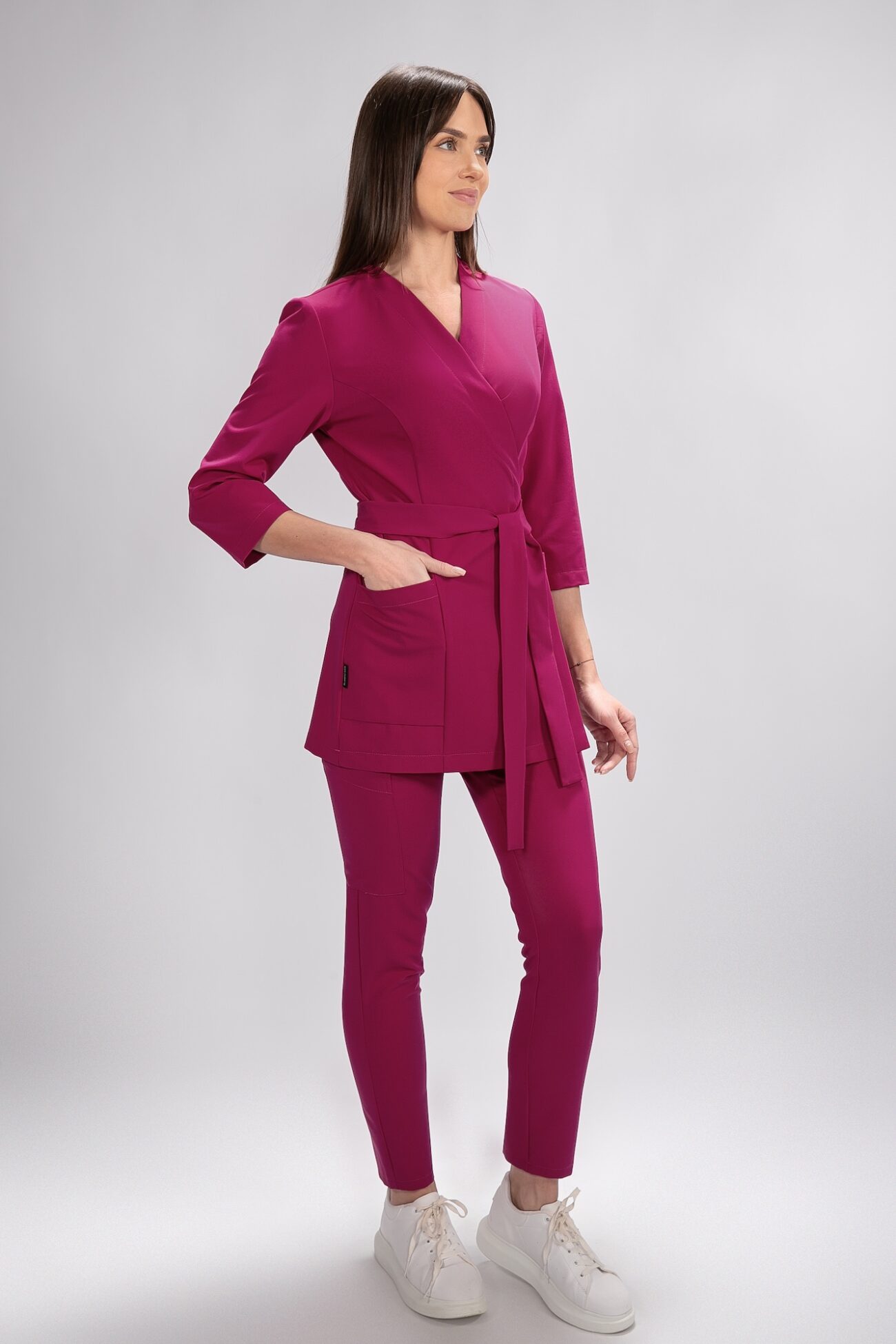 BT1A0183 tunika medyczna damska flexcare magenta dark hibiscus