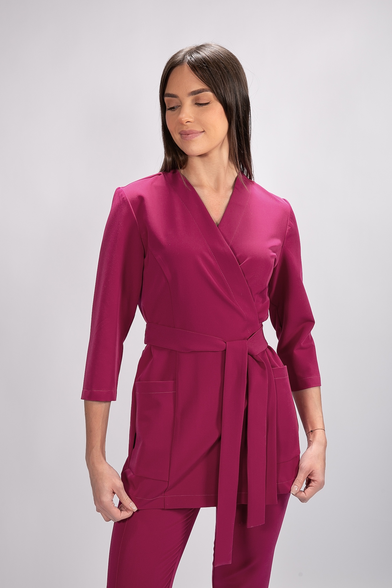tunika medyczna damska flexcare magenta dark hibiscus