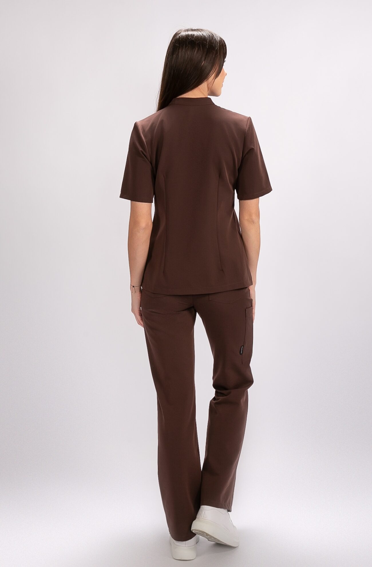 BT1A9897 tunika medyczna damska flexcare brązowa dark chocolate