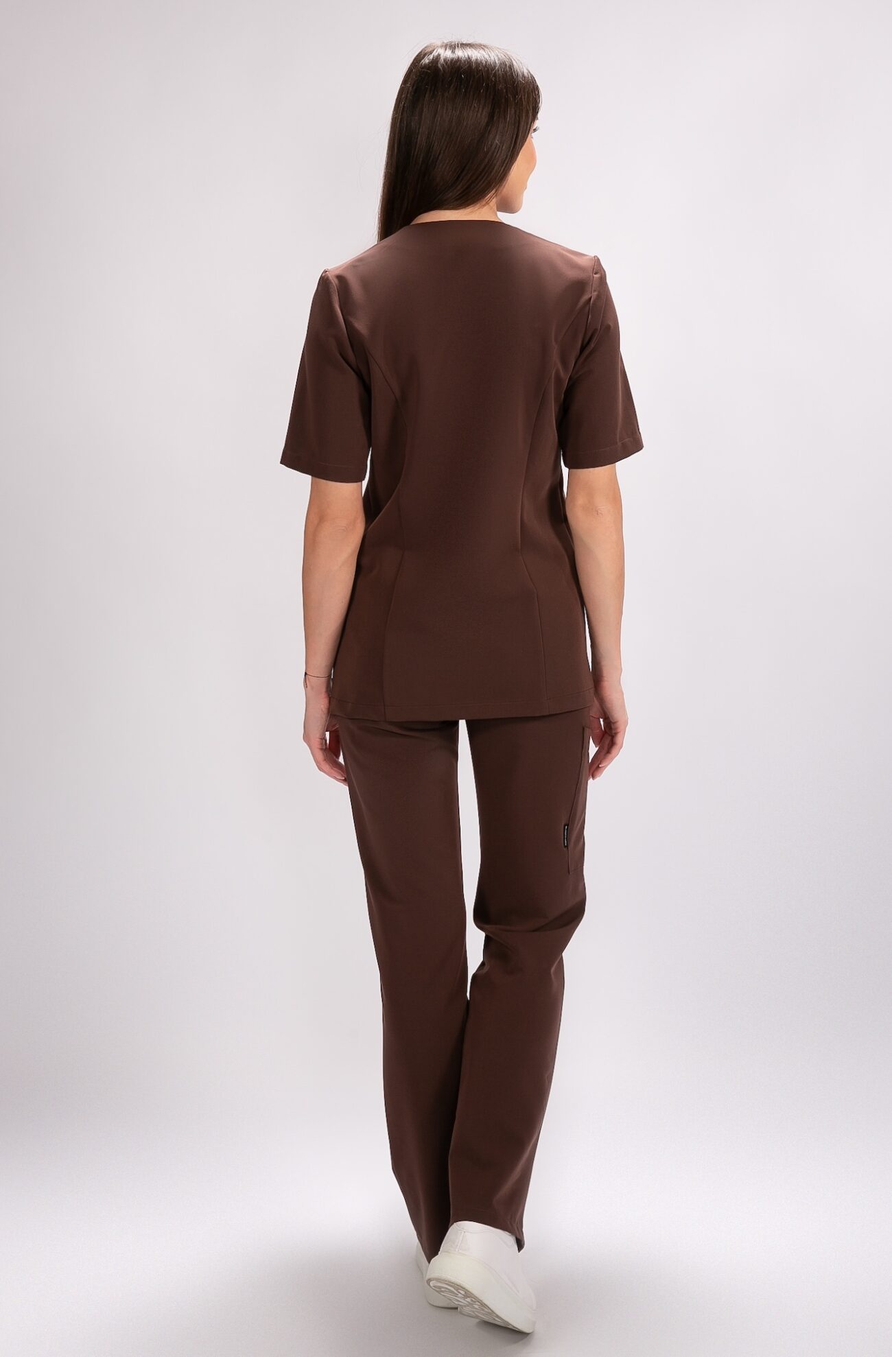 BT1A9934 tunika medyczna damska flexcare brązowa dark chocolate