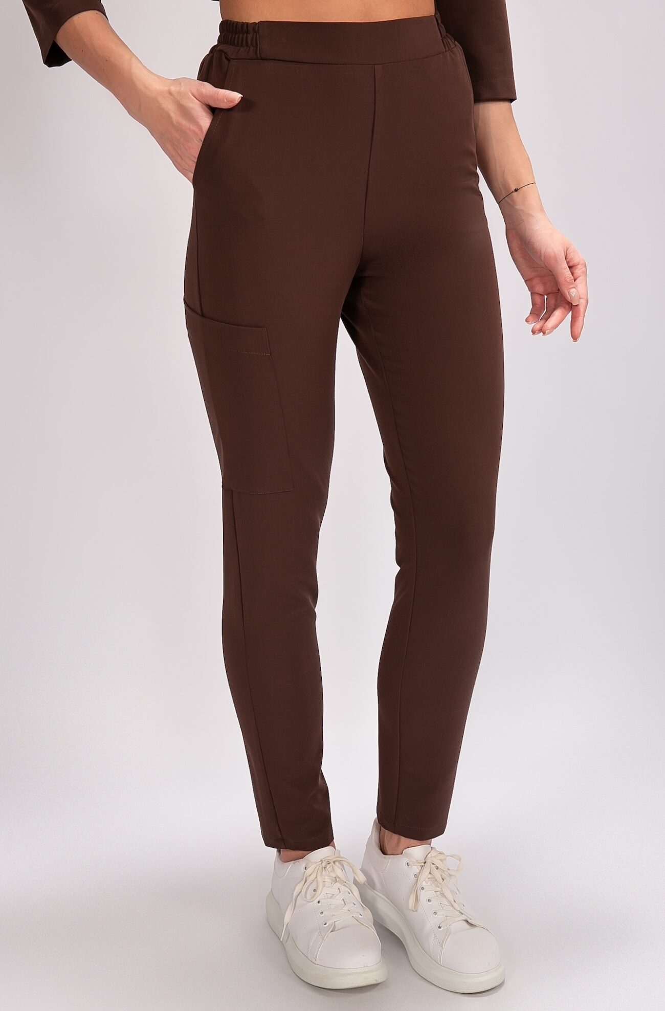 BT1A9972 tunika medyczna damska flexcare brązowa dark chocolate