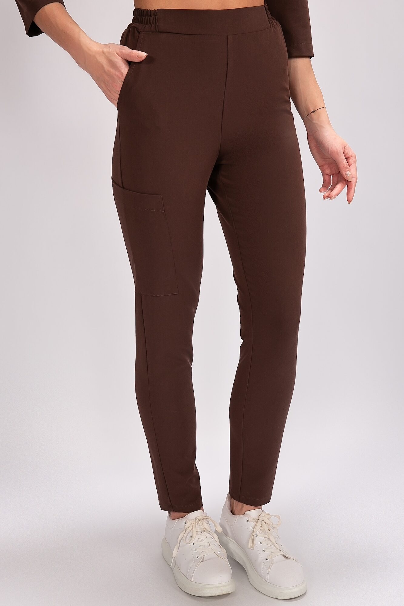 BT1A9972 tunika medyczna damska flexcare brązowa dark chocolate