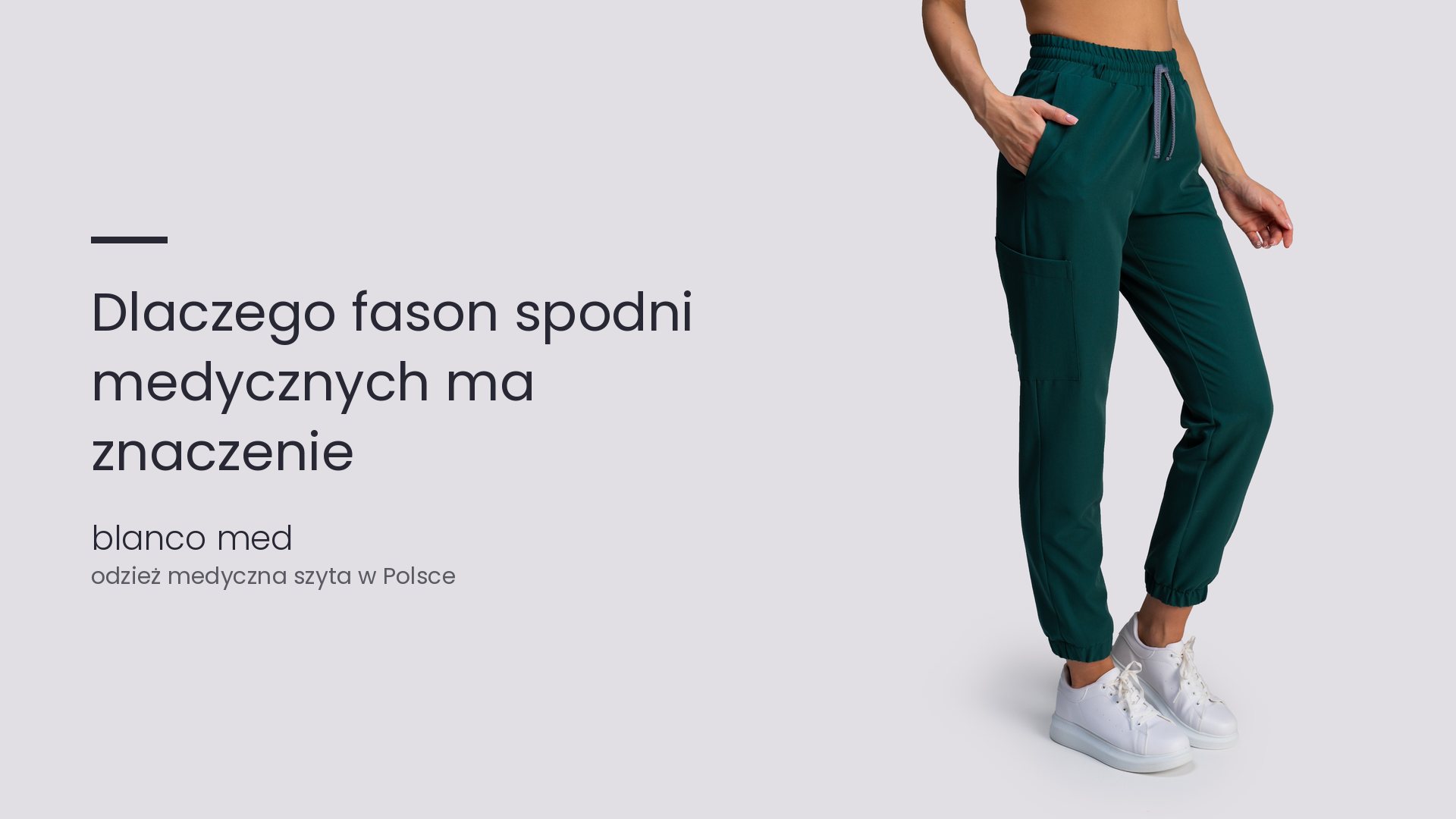Damskie spodnie medyczne jogger w kolorze butelkowej zieleni. Dlaczego fason spodni medycznych ma znaczenie