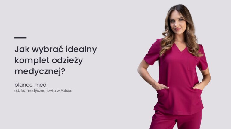 Kobieta w malinowym komplecie medycznym Blanco Med. Jak wybrać idealny komplet odzieży medycznej?