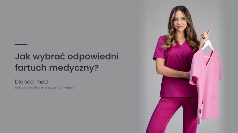 Kobieta w amarantowym komplecie medycznym Blanco Med. Jak wybrać odpowiedni fartuch medyczny: przewodnik dla profesjonalistów