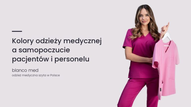 Kobieta w amarantowym komplecie medycznym Blanco Med. Kolory odzieży medycznej a samopoczucie pacjentów i personelu