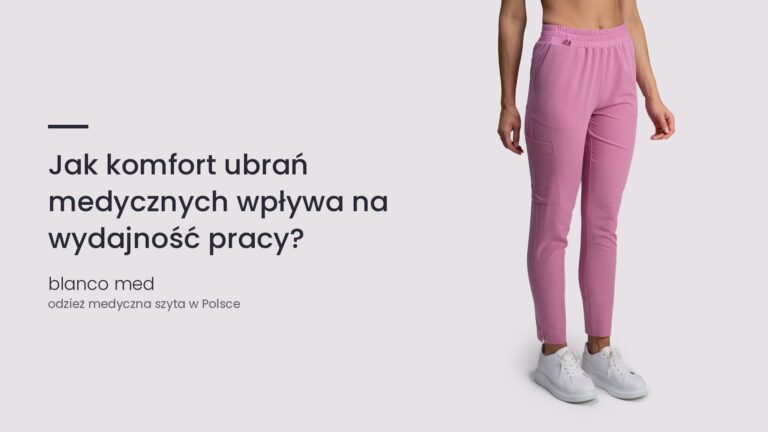 Kobieta w różowym komplecie medycznym Blanco Med. Jak komfort ubrań medycznych wpływa na wydajność pracy?