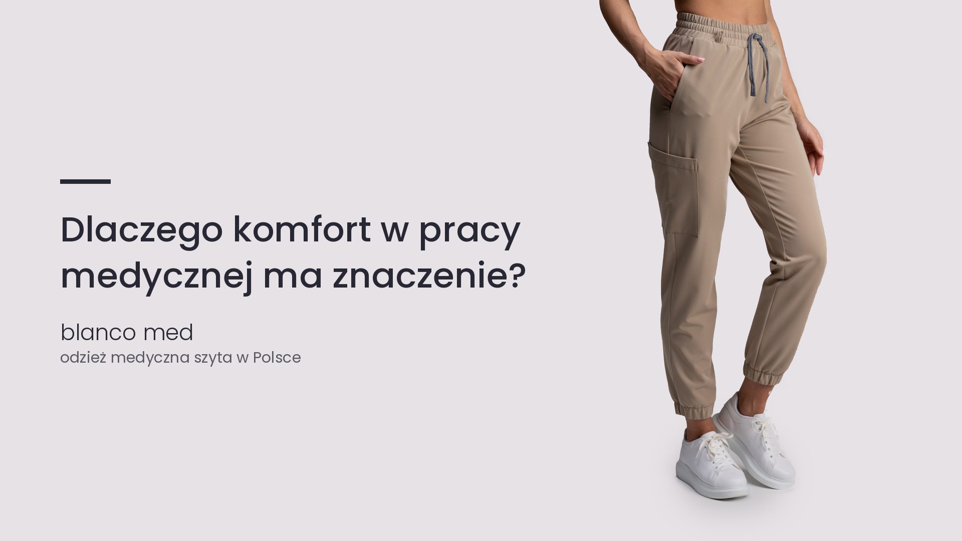 Kobieta w beżowym komplecie medycznym Blanco Med. Dlaczego komfort w pracy medycznej ma znaczenie?