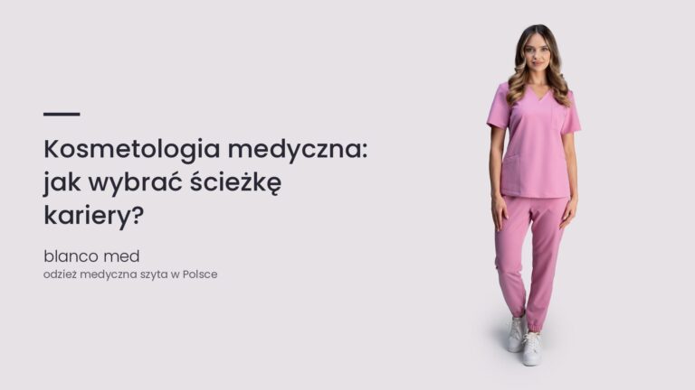 Kobieta w różowym komplecie medycznym Blanco Med. Kosmetologia medyczna: jak wybrać ścieżkę kariery?