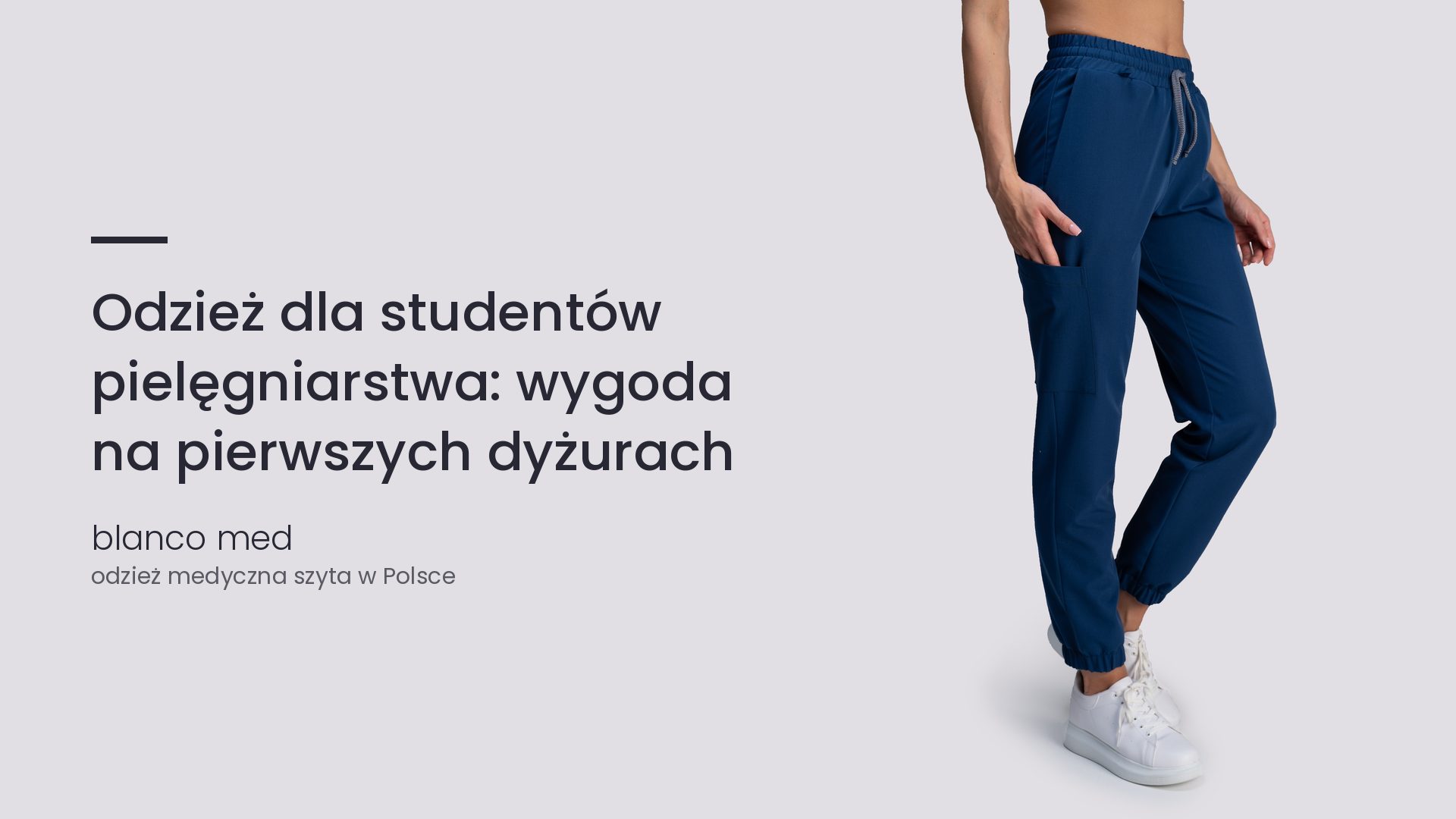 Kobieta w granatowym komplecie medycznym Blanco Med. Odzież dla studentów pielęgniarstwa: wygoda na pierwszych dyżurach