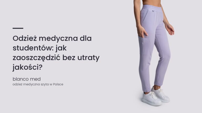Kobieta w lawendowym komplecie medycznym Blanco Med. Odzież medyczna dla studentów: jak zaoszczędzić, nie rezygnując z jakości