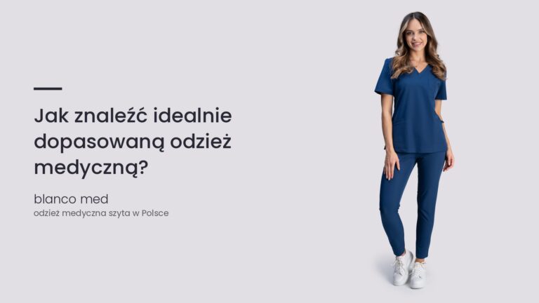 Kobieta w granatowym komplecie medycznym Blanco Med. Różnorodność rozmiarów i krojów: jak znaleźć idealnie dopasowaną odzież medyczną?