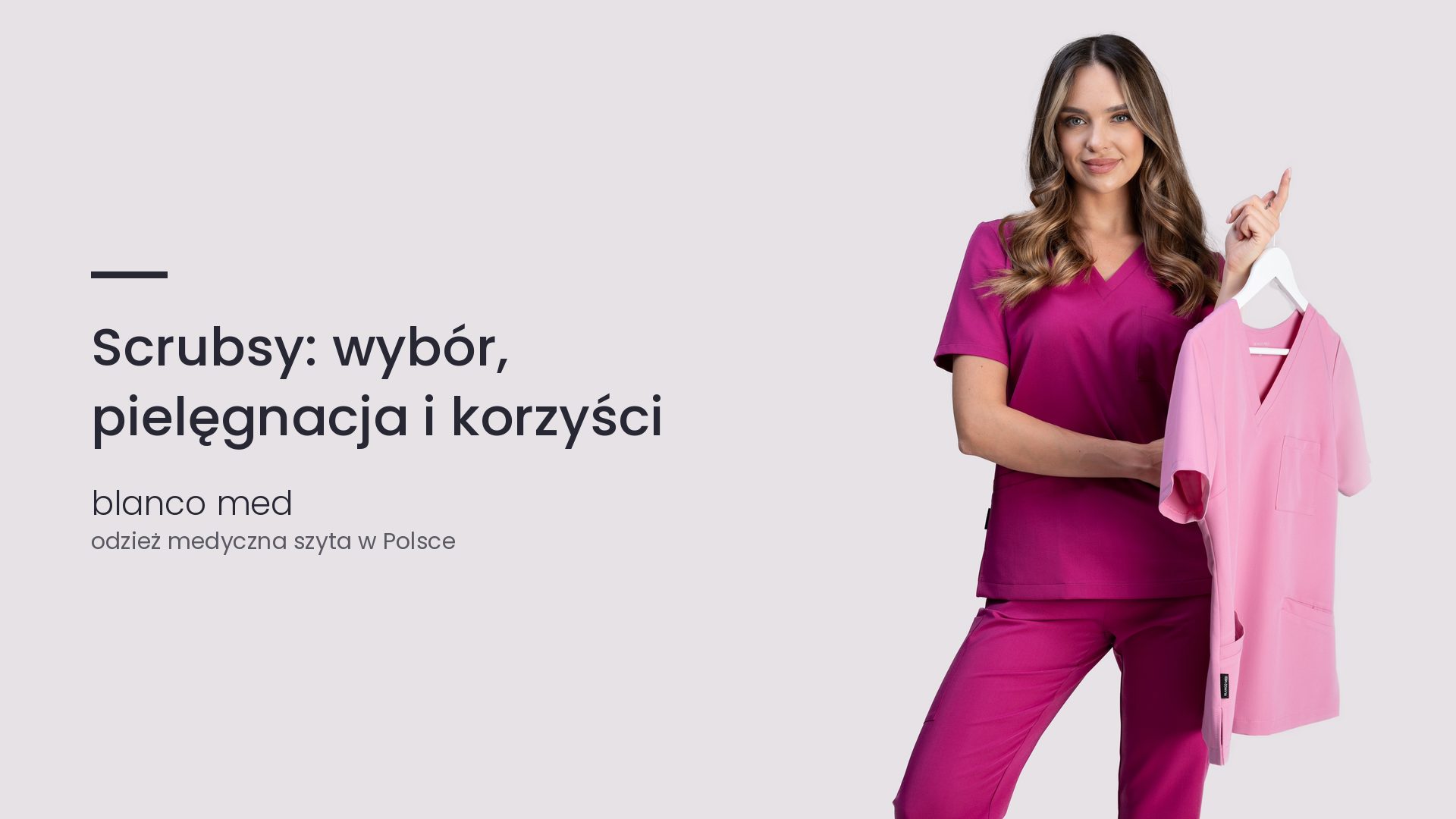 Kobieta w amarantowym komplecie medycznym Blanco Med. Scrubsy: wybór, pielęgnacja i korzyści z noszenia stroju medycznego