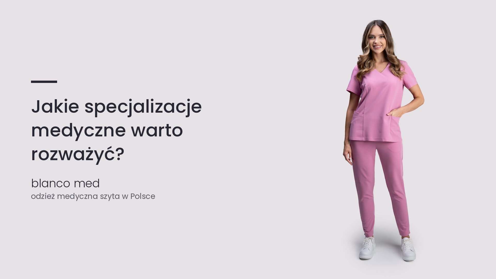 Kobieta w różowym komplecie medycznym Blanco Med. Jakie specjalizacje medyczne warto rozważyć?
